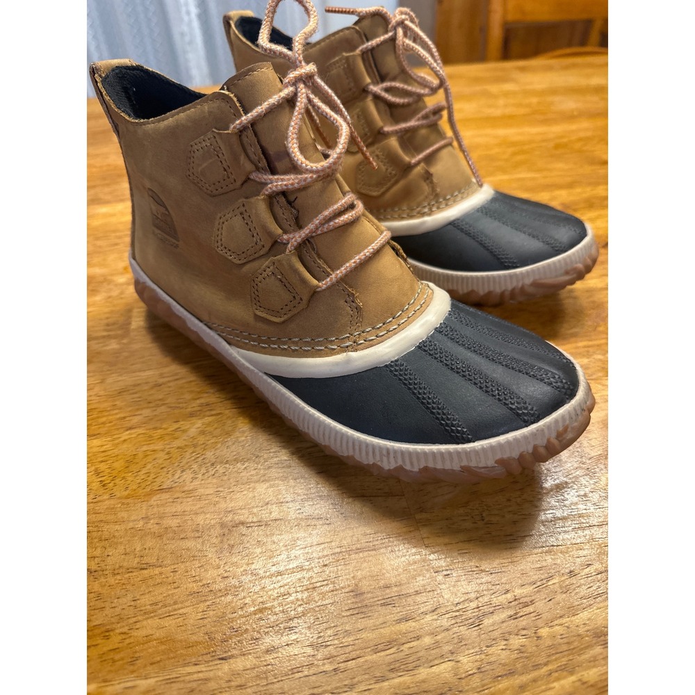 Sorel Out N About Plus Elk Black Waterproof Duck Boots NL3069-286 Womens 8.5